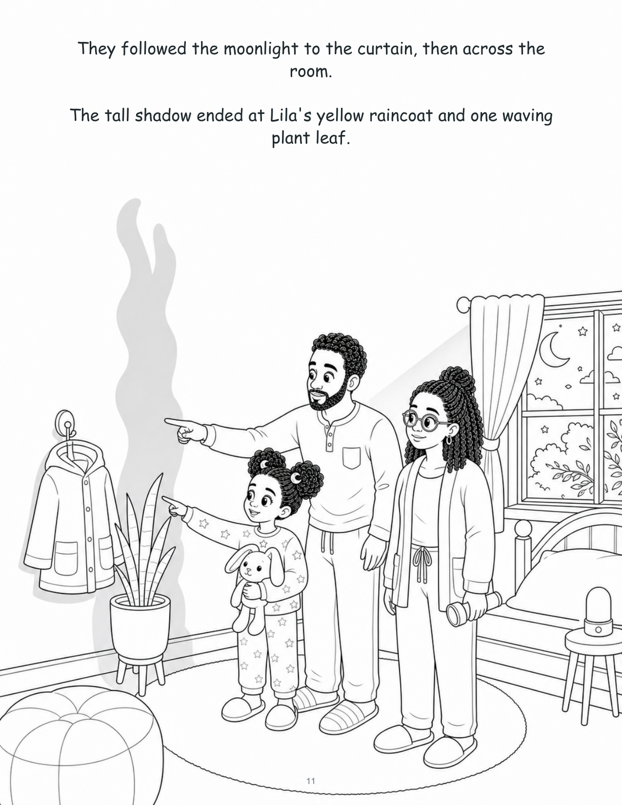 Lila and the Shadow That Grew Tall — Digital Story-Color Book