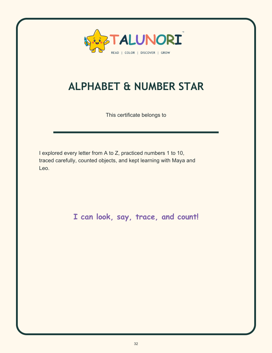 Maya and Leo at the Alphabet and Number Fair - Digital Story-Color Book