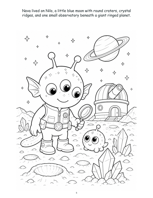Nova from the Little Blue Moon - Digital Story-Color Book