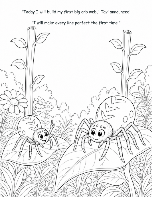Tavi the Spider and the Second Web — Digital Story-Color Book