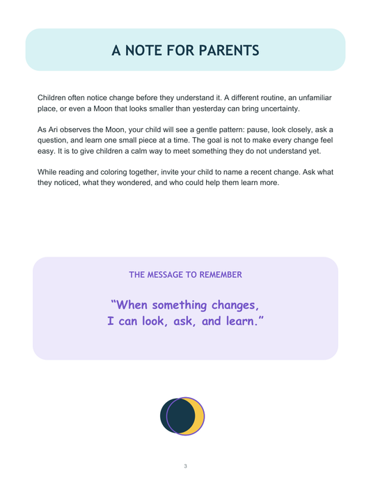 Ari and the Moon That Kept Changing — Digital Story-Color Book