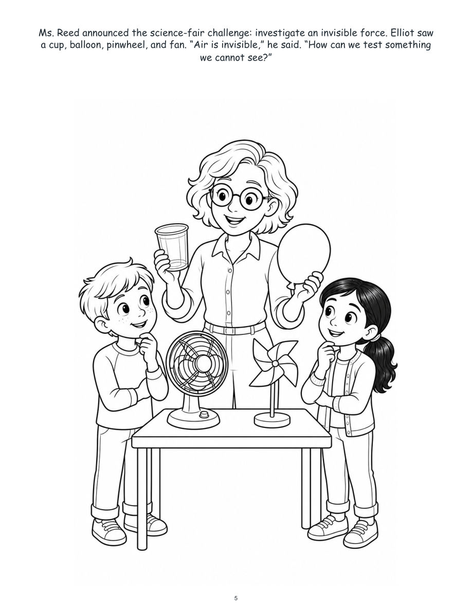 Elliot and the Invisible Air Lab - Digital Story-Color Book