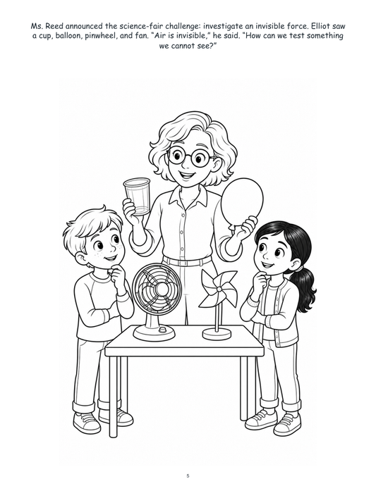 Elliot and the Invisible Air Lab - Digital Story-Color Book