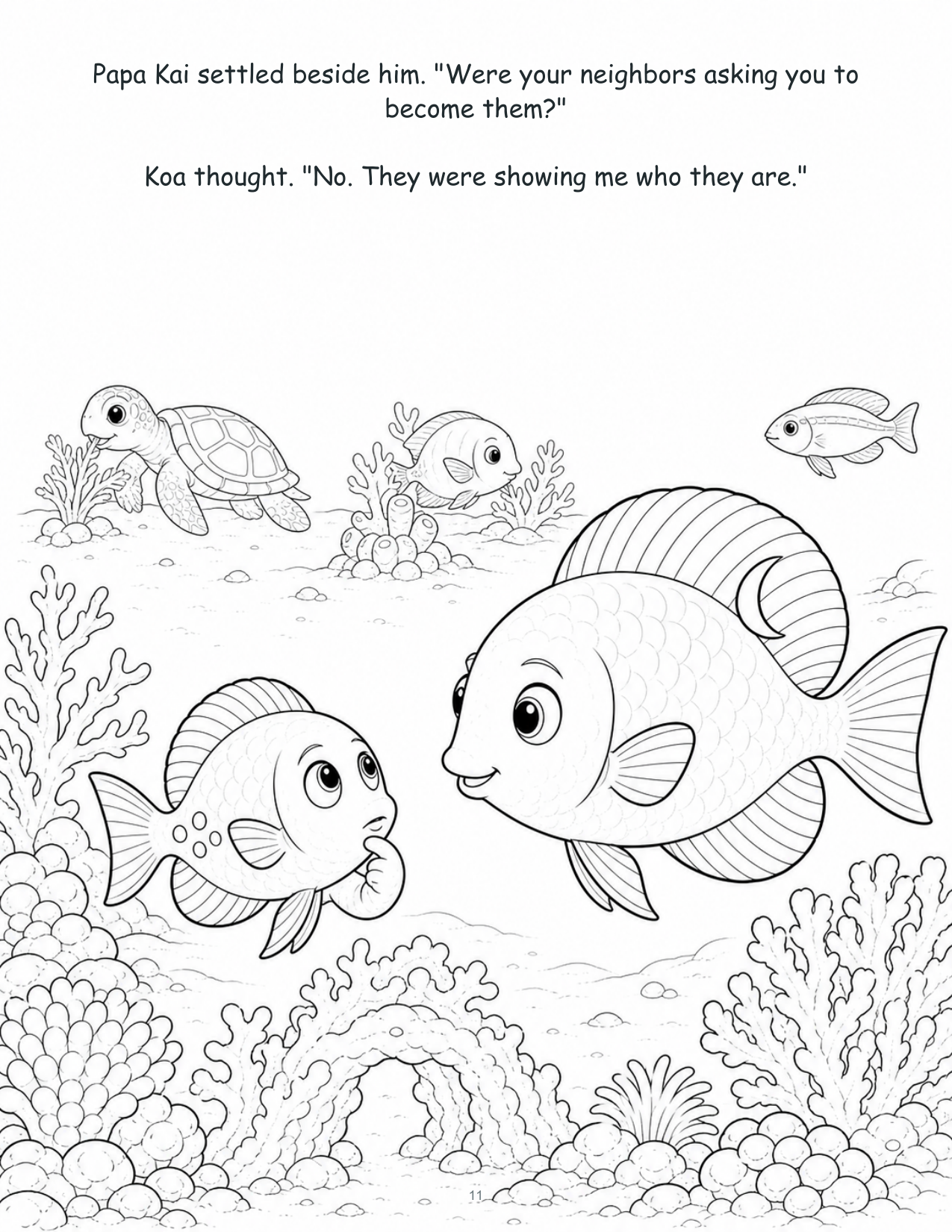 Koa and the Reef's Rainbow Neighbors — Digital Story-Color Book
