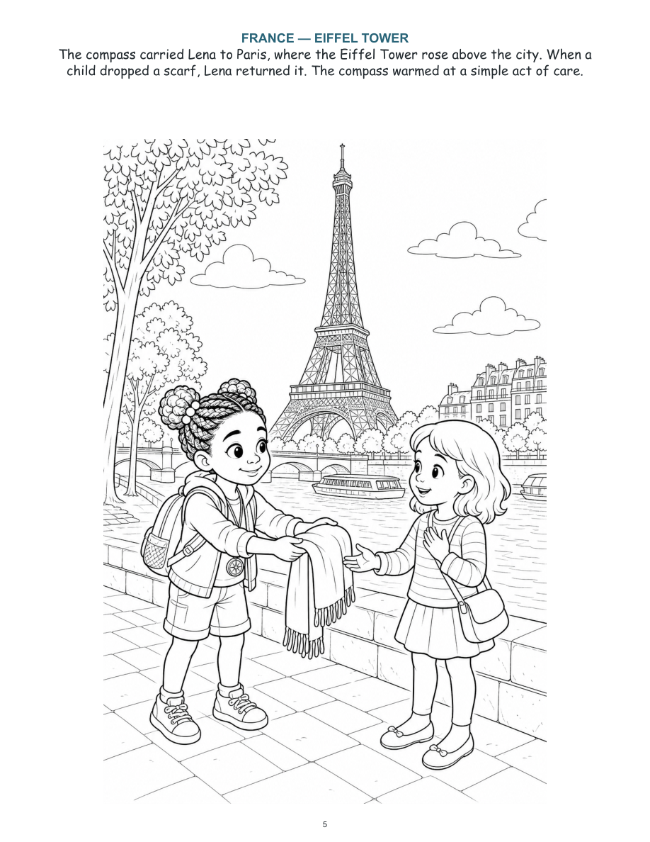 Lena and the Kindness Compass - Digital Story-Color Book