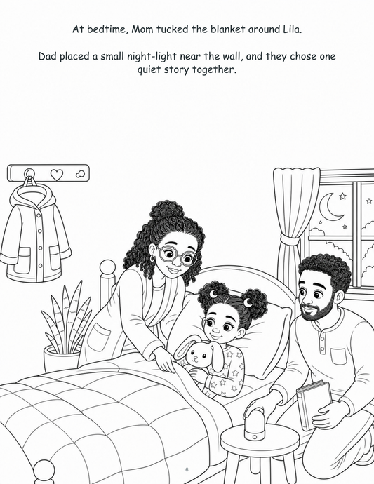 Lila and the Shadow That Grew Tall — Digital Story-Color Book