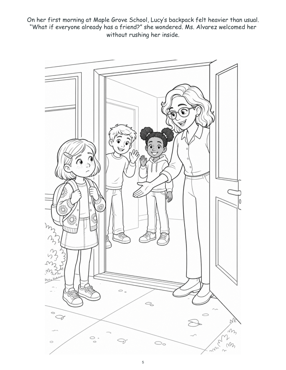 Lucy and the Friendship Trail - Digital Story-Color Book