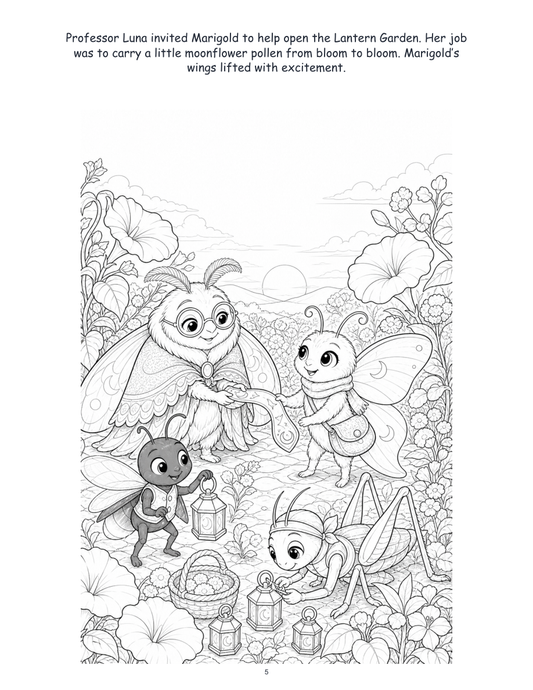 Marigold Moth and the Lantern Garden - Digital Story-Color Book