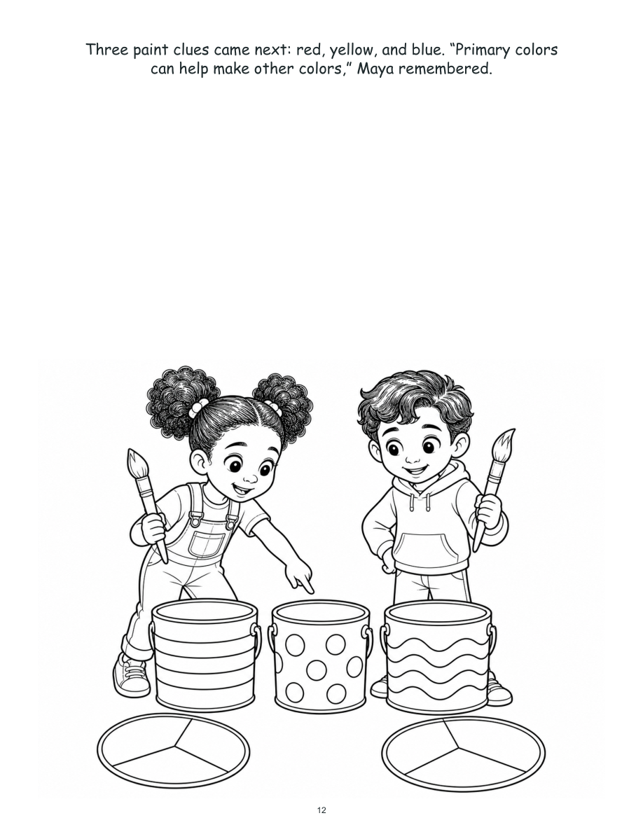 Maya and Leo's Shapes and Colors Treasure Hunt - Digital Story-Color Book