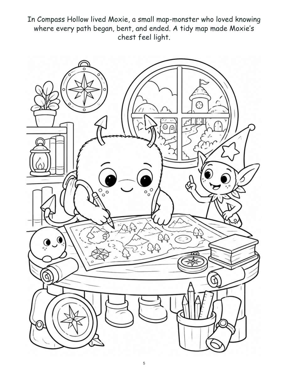 Moxie and the Magnet Mountain - Digital Story-Color Book