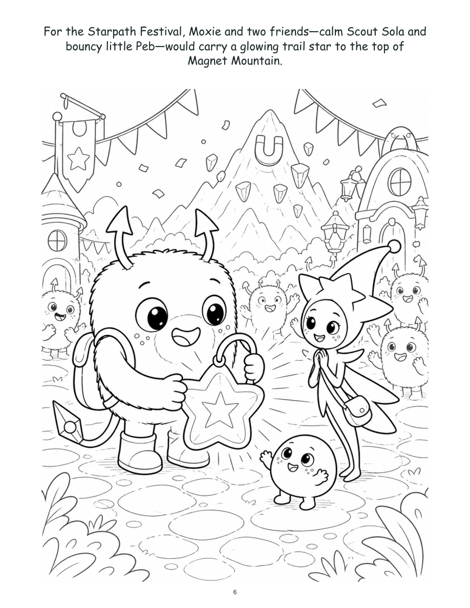 Moxie and the Magnet Mountain - Digital Story-Color Book