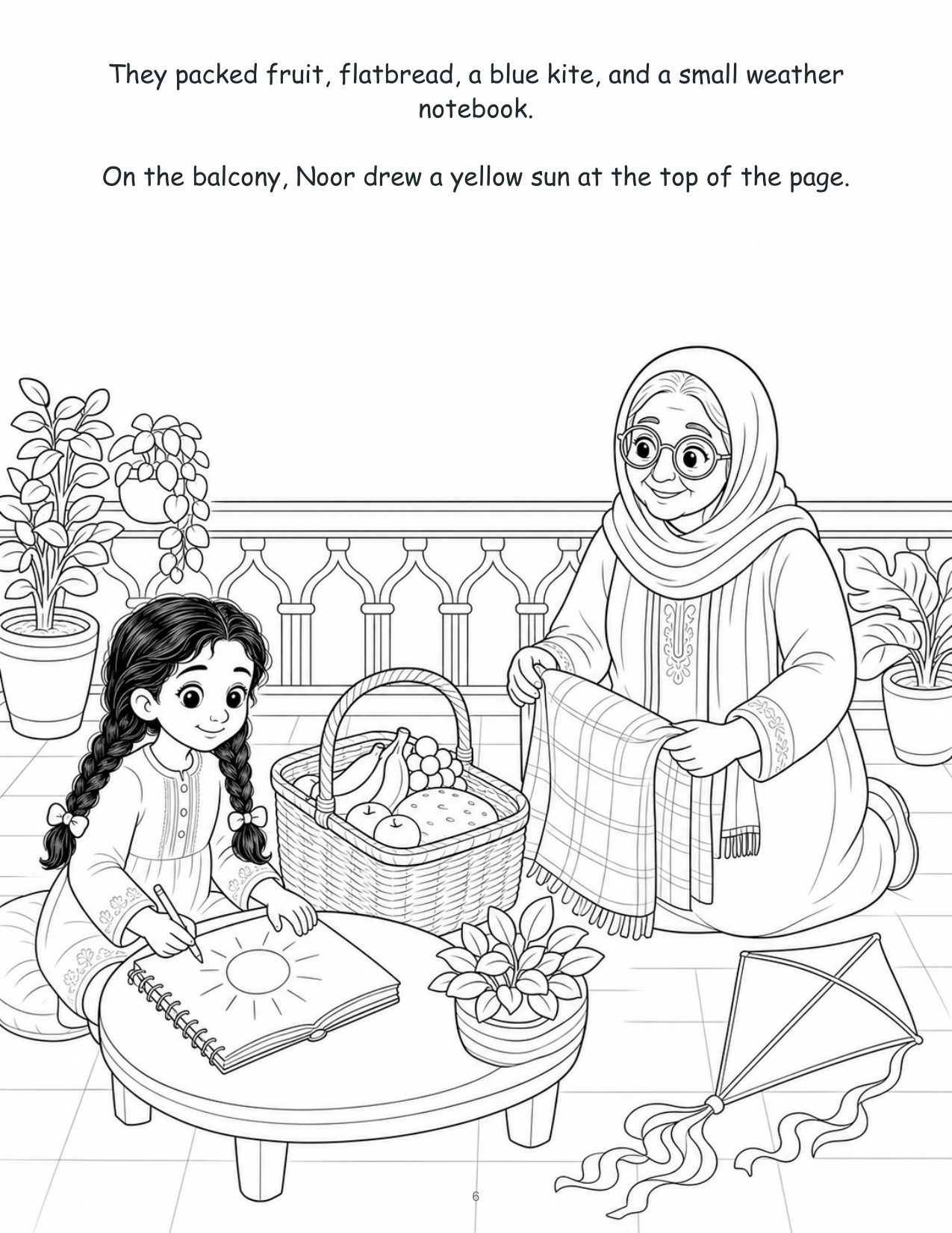 Noor and the Cloud Full of Weather - Digital Story-Color Book