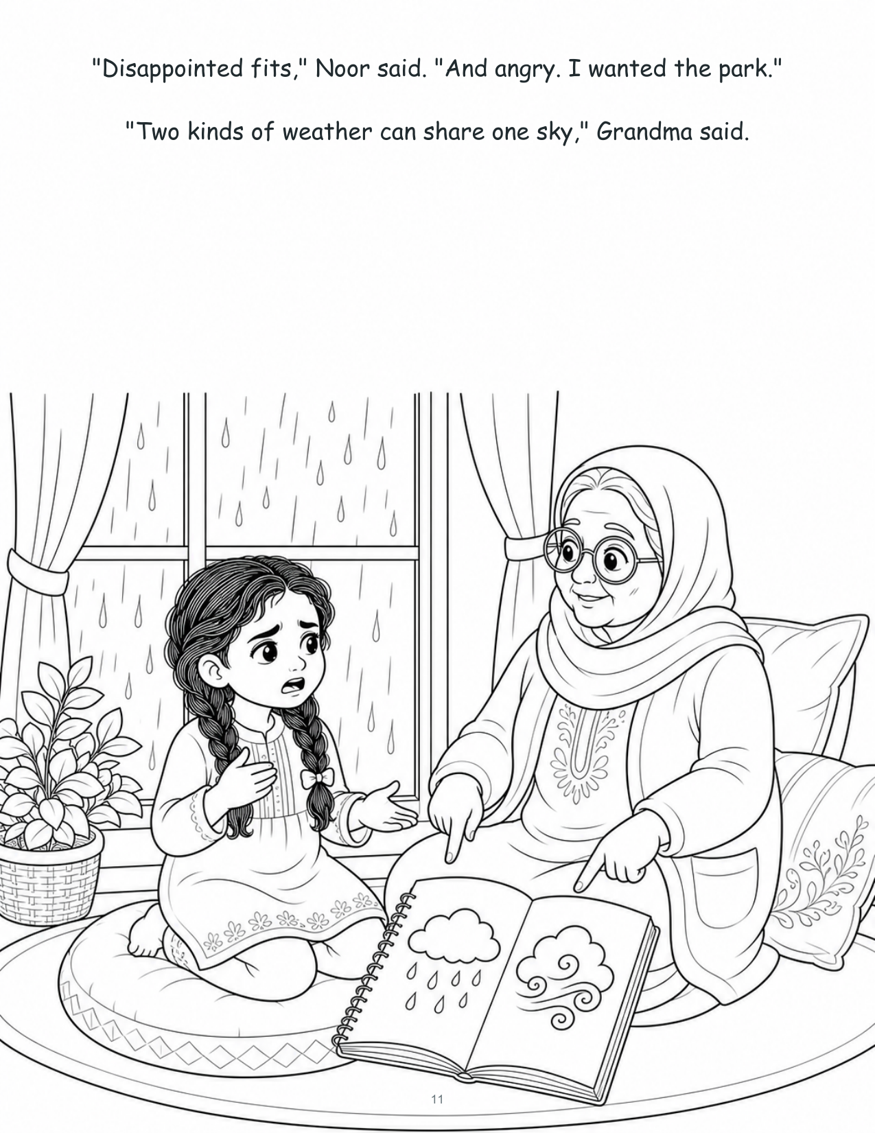 Noor and the Cloud Full of Weather - Digital Story-Color Book