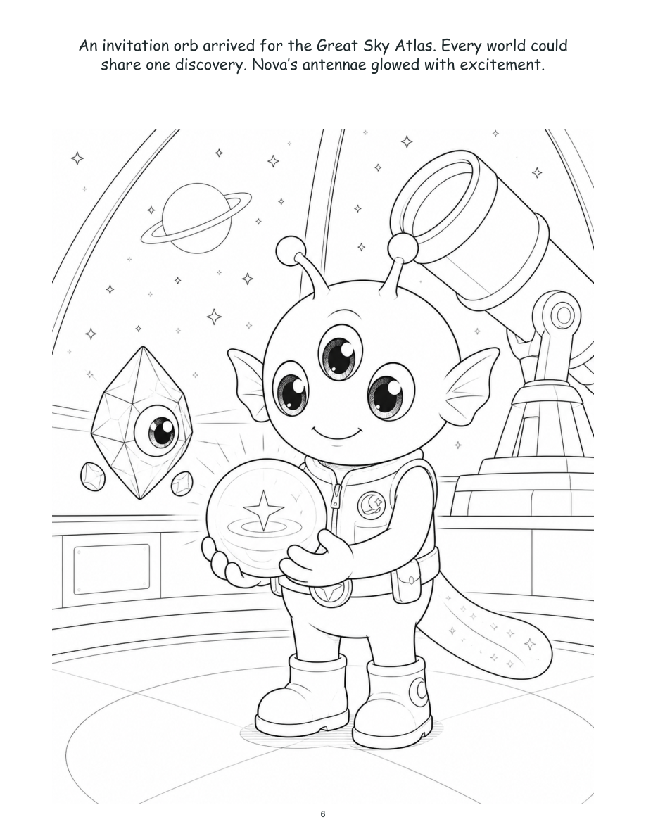 Nova from the Little Blue Moon - Digital Story-Color Book