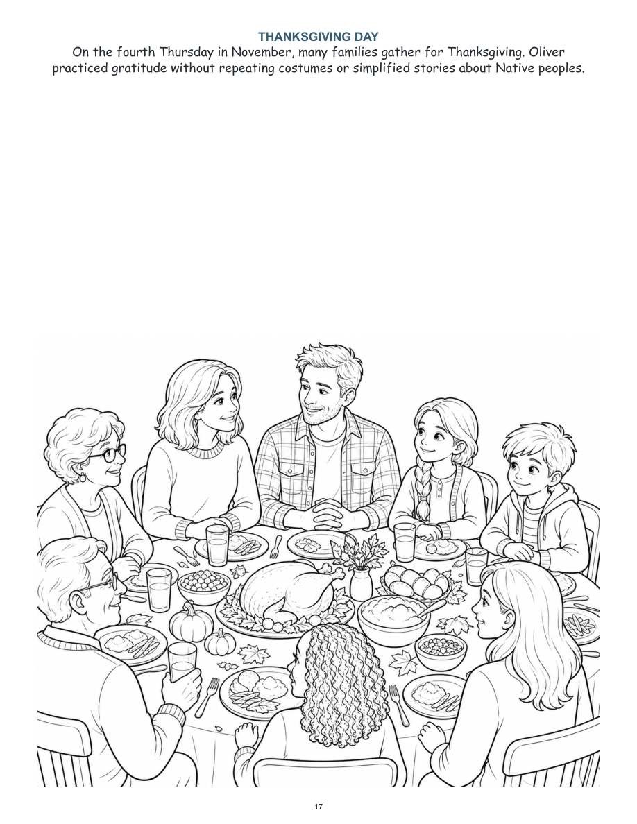 Oliver's Year of American Holidays - Digital Story-Color Book