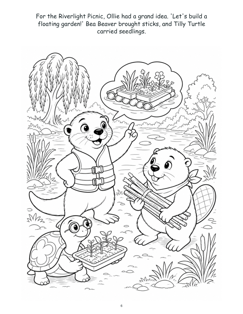 Ollie and the Floating Garden - Digital Story-Color Book