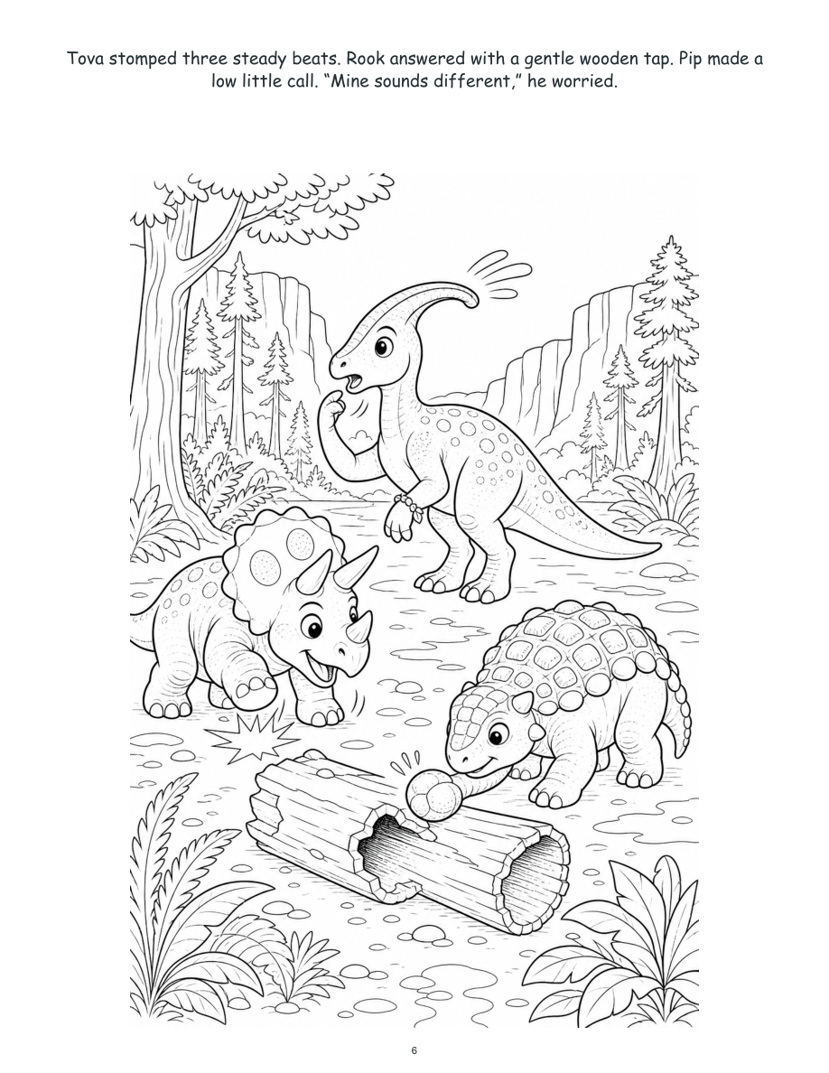 Pip Parasaurolophus and the Canyon Concert - Digital Story-Color Book