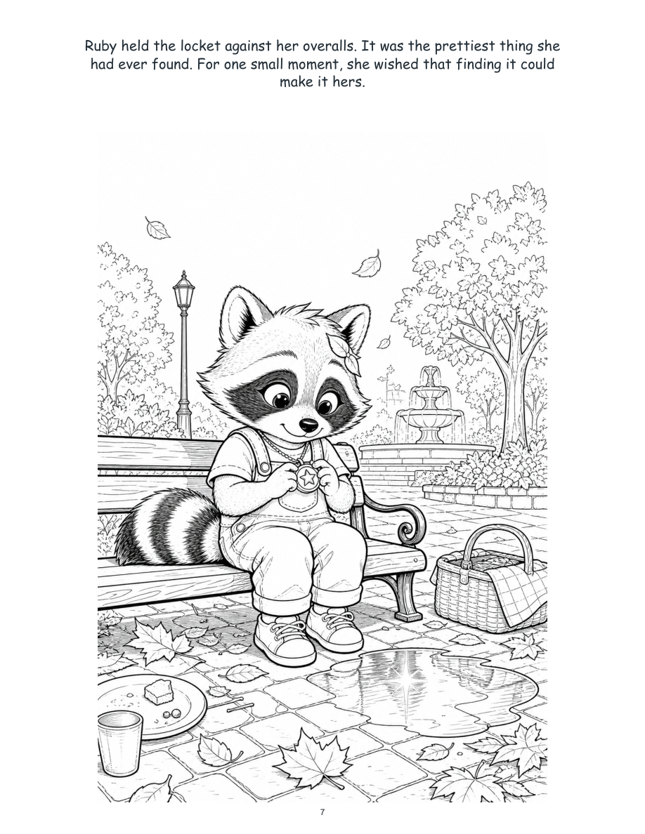 Ruby Raccoon and the Lost-and-Found Promise - Digital Story-Color Book