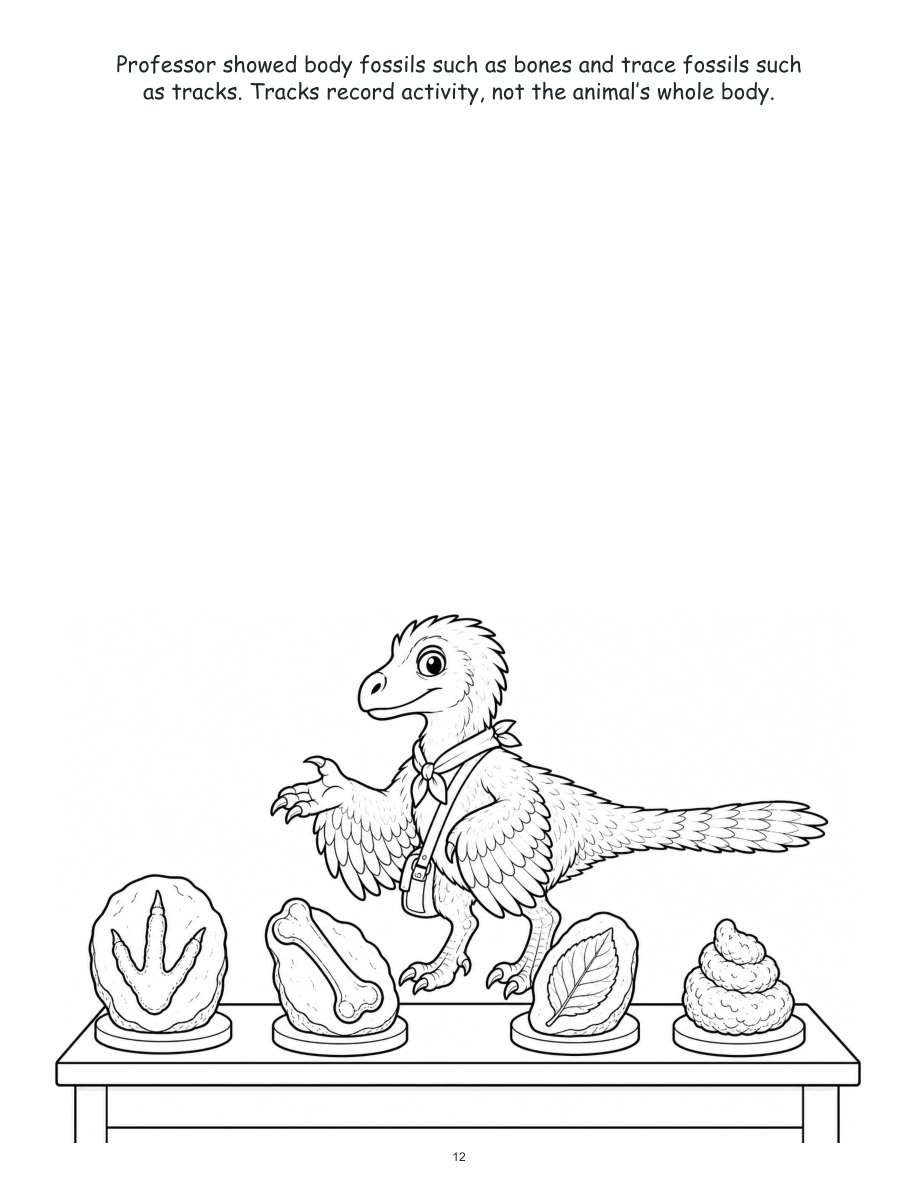 Rumi Raptor and the Fossil Footprints - Digital Story-Color Book