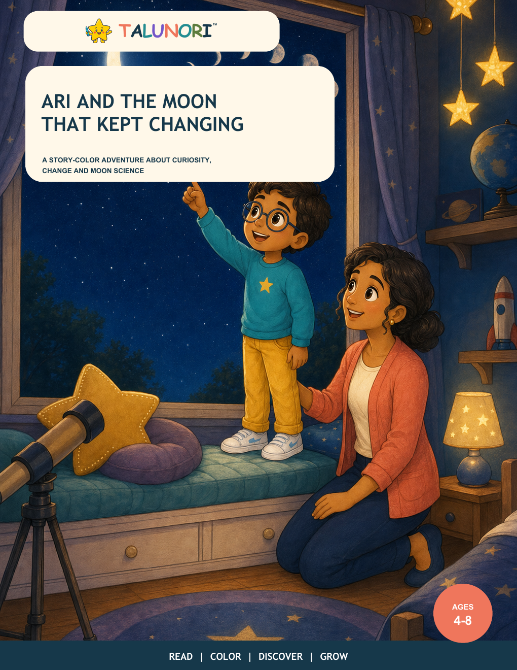 Ari and the Moon That Kept Changing — Digital Story-Color Book