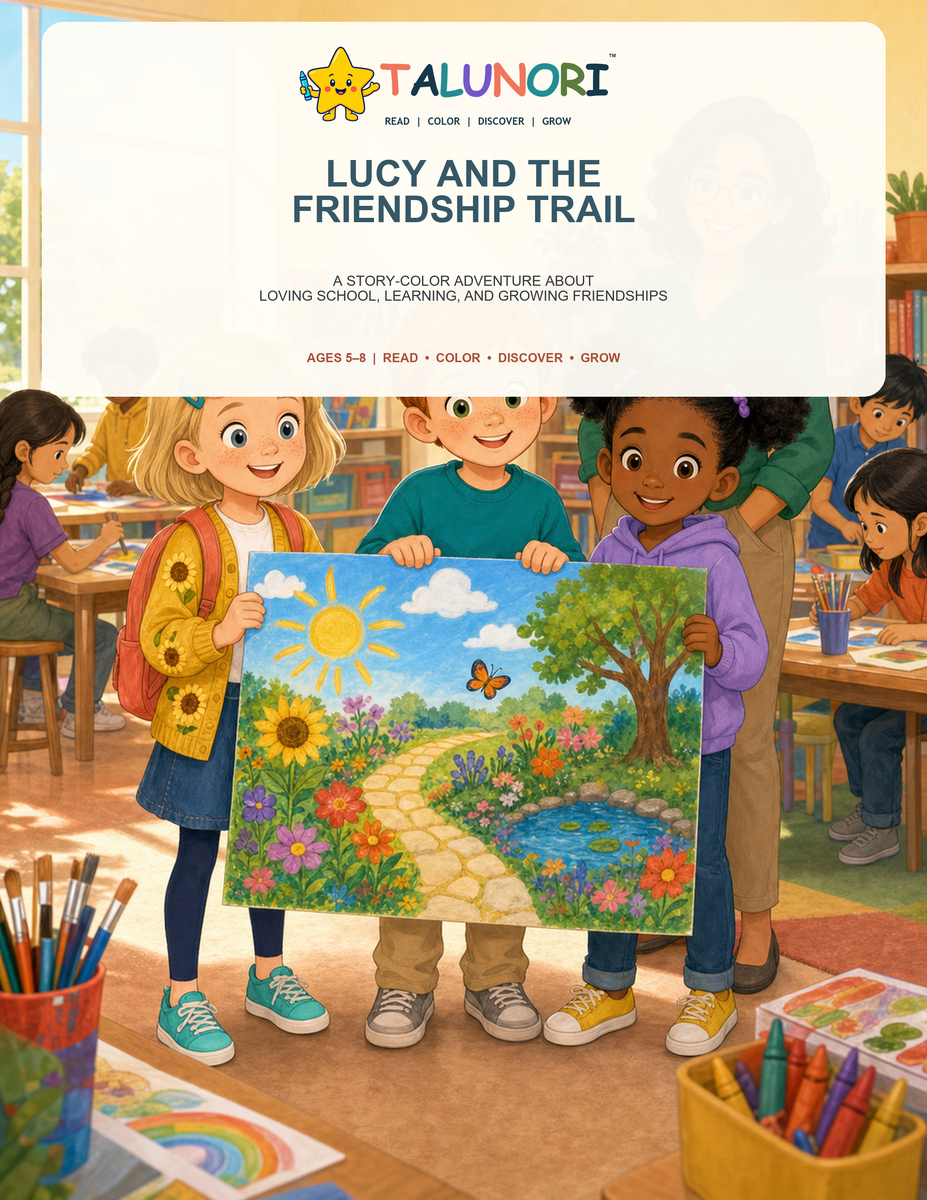 Lucy and the Friendship Trail - Digital Story-Color Book