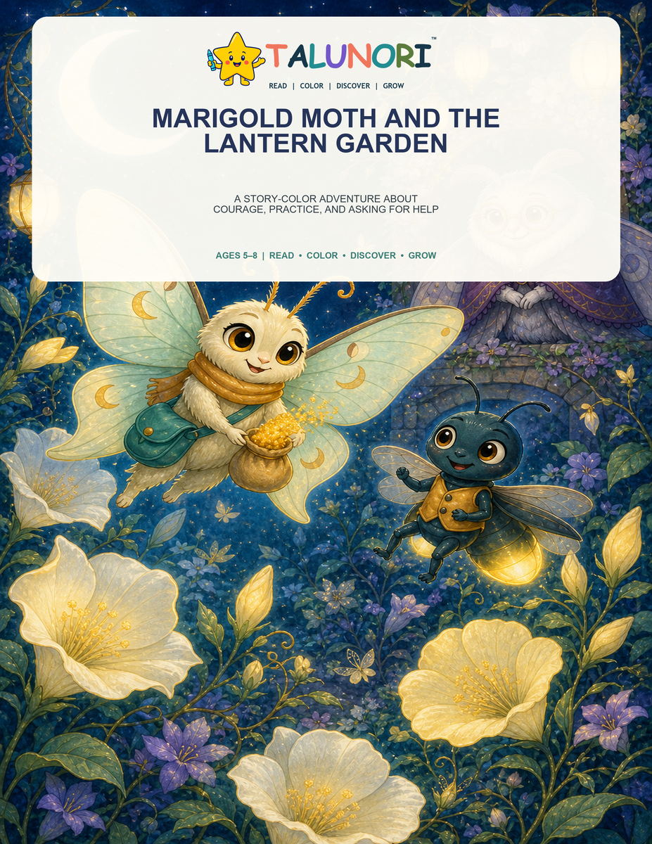 Marigold Moth and the Lantern Garden - Digital Story-Color Book