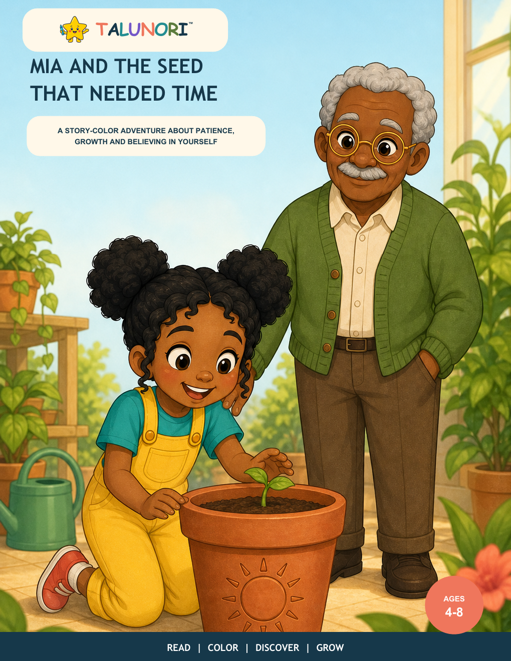 Mia and the Seed That Needed Time — Digital Story-Color Book