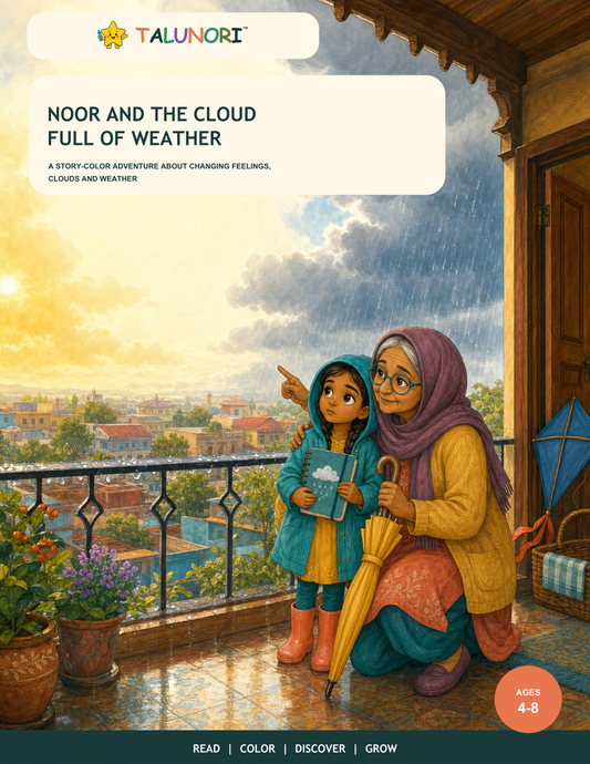 Noor and the Cloud Full of Weather - Digital Story-Color Book