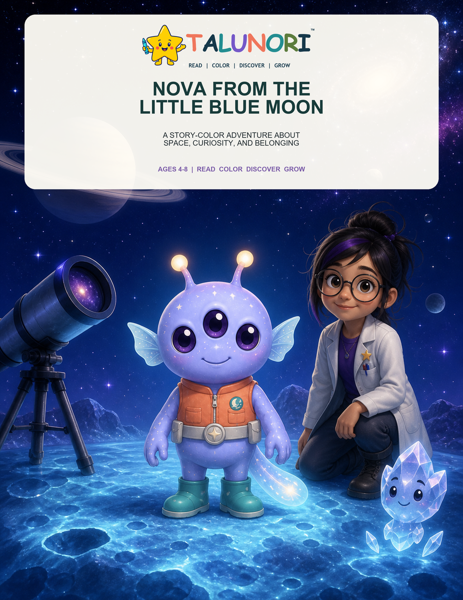 Nova from the Little Blue Moon - Digital Story-Color Book