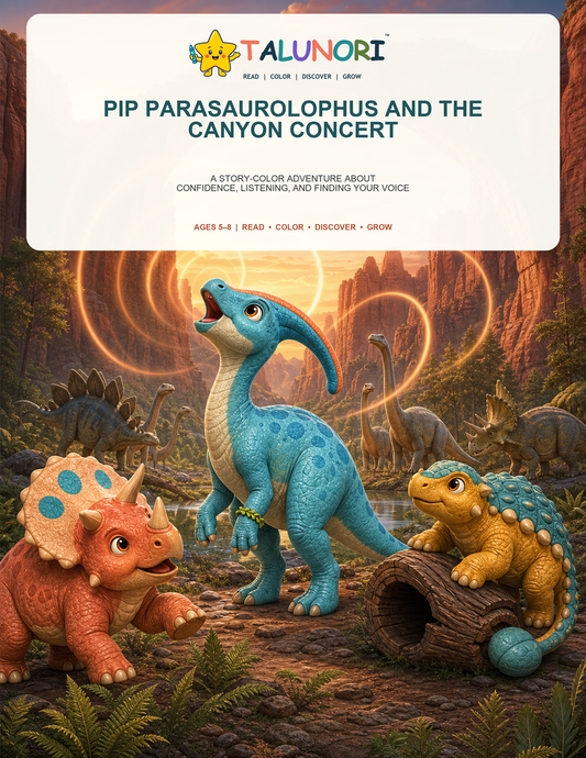 Pip Parasaurolophus and the Canyon Concert - Digital Story-Color Book