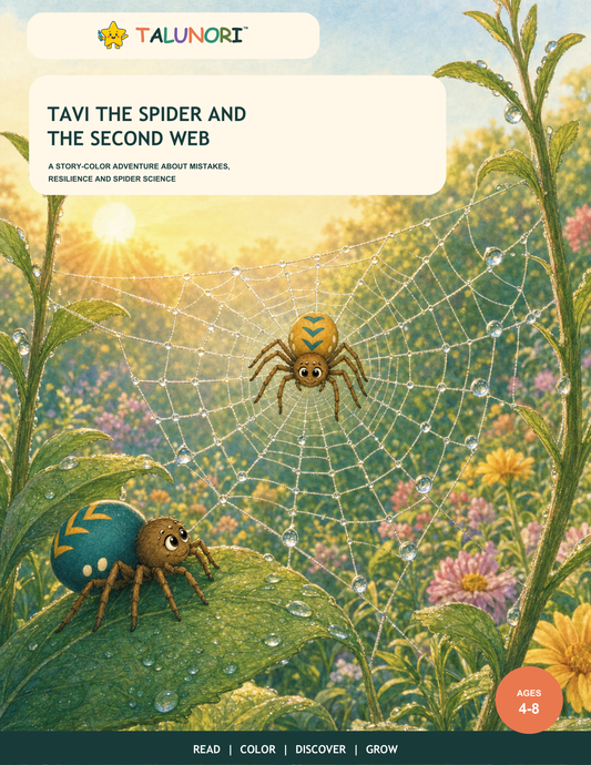 Tavi the Spider and the Second Web — Digital Story-Color Book