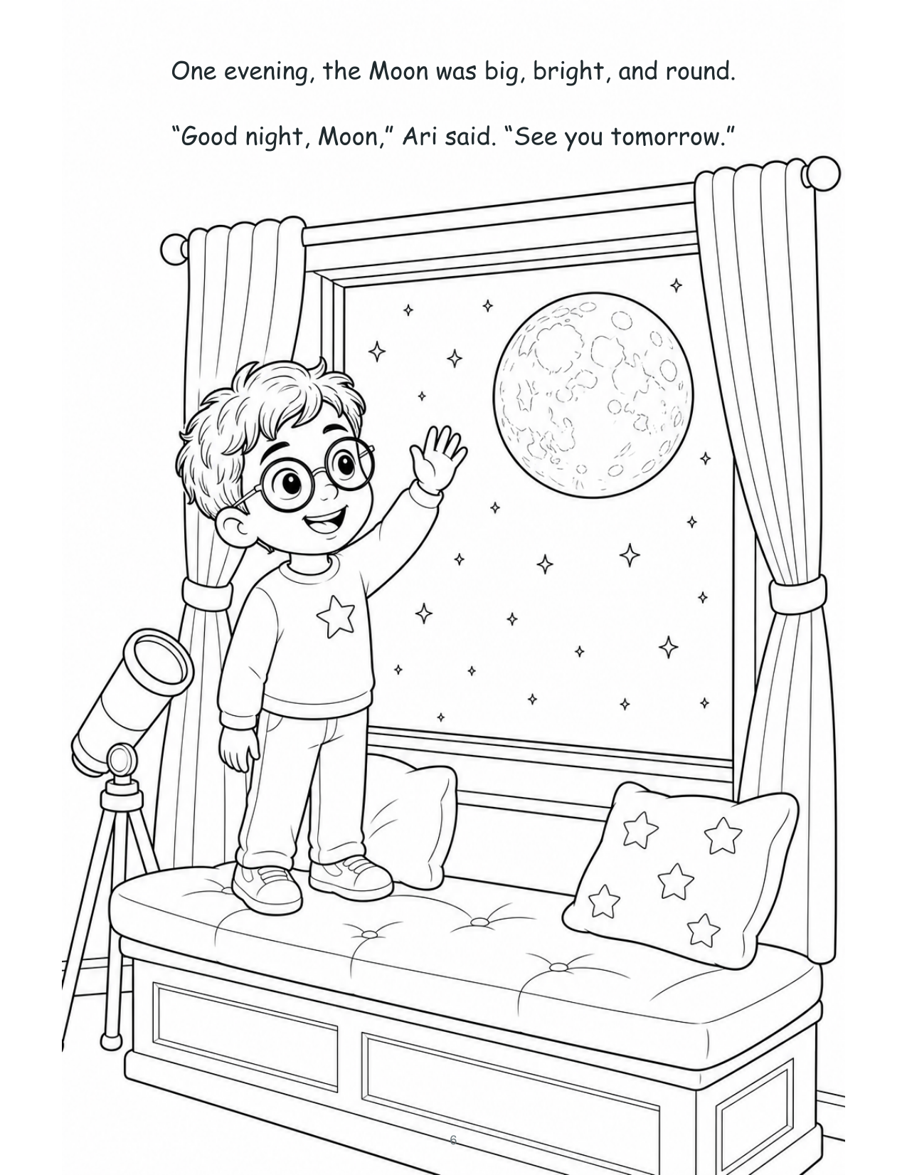 Ari and the Moon That Kept Changing — Digital Story-Color Book