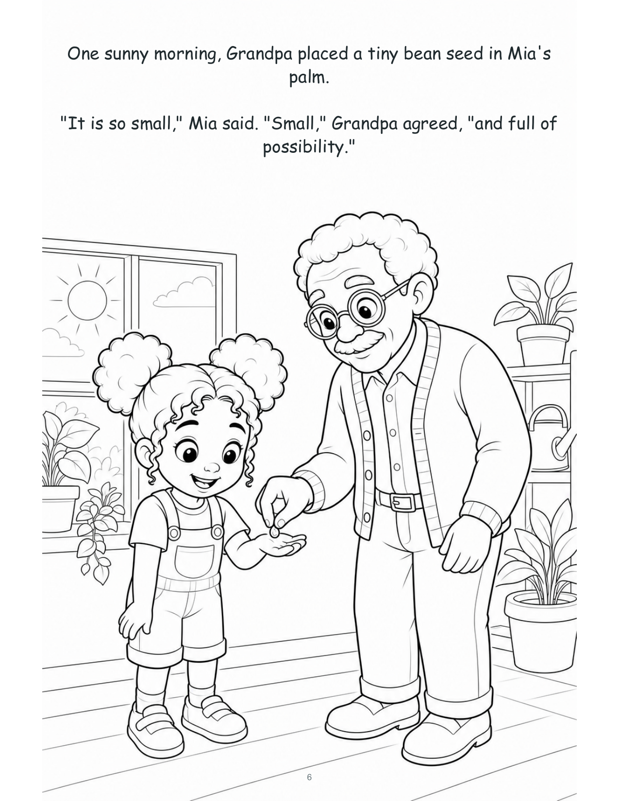 Mia and the Seed That Needed Time — Digital Story-Color Book