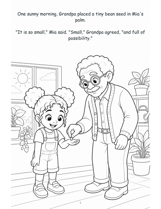 Mia and the Seed That Needed Time — Digital Story-Color Book