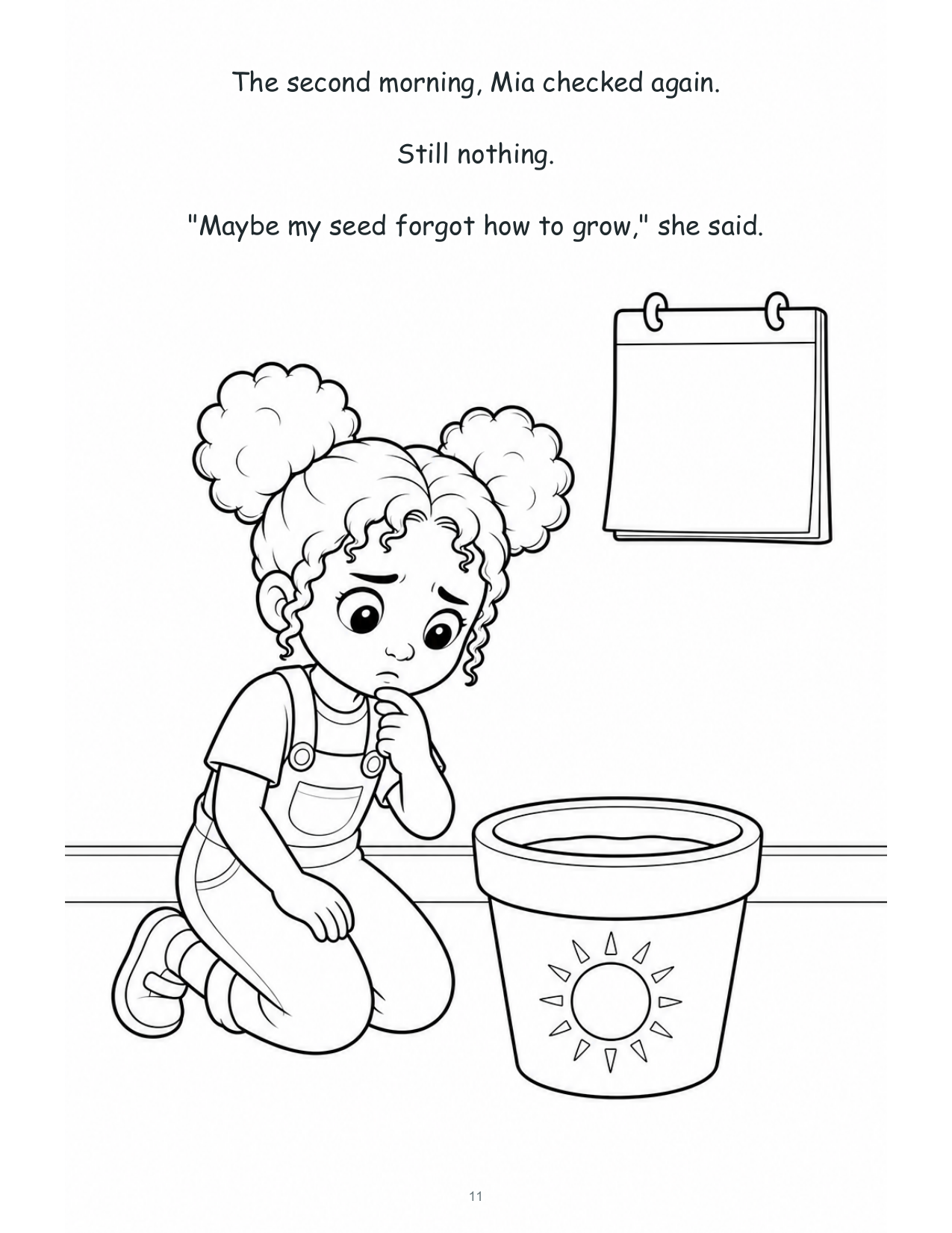 Mia and the Seed That Needed Time — Digital Story-Color Book
